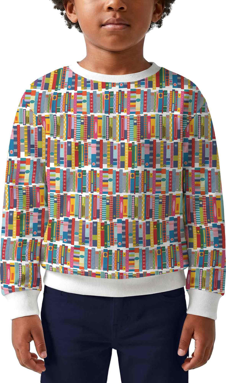 Rainbow Bookshelf Bamboo Crewneck Sweatshirt