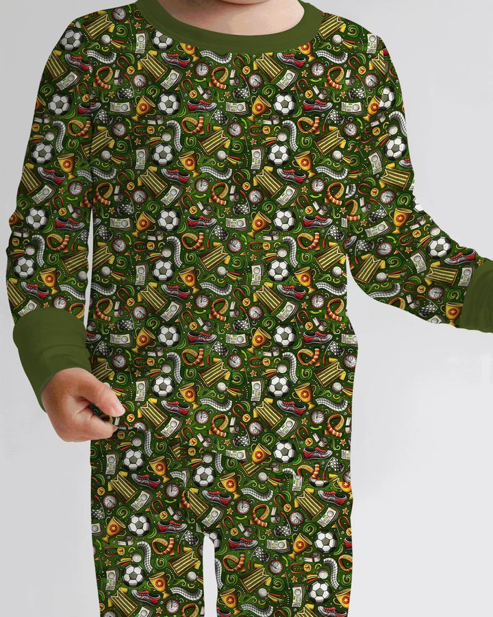Zweiteiliges Langarm-Pyjama-Set mit Sommerfrüchten