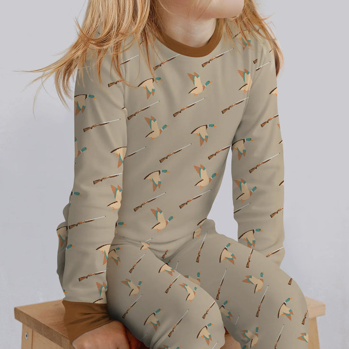 Zweiteiliges Langarm-Pyjama-Set mit Sommerfrüchten