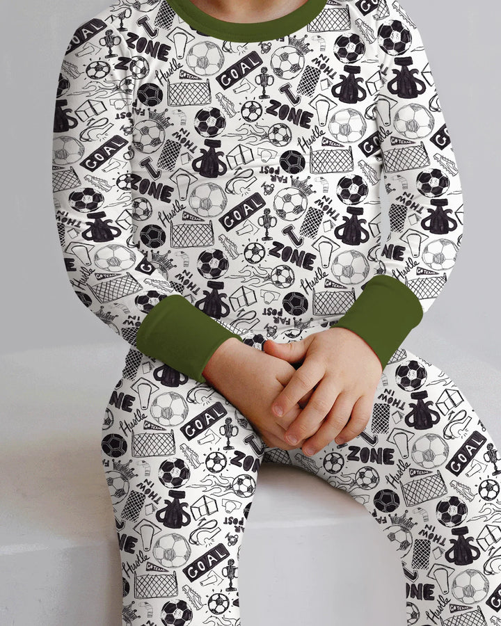 Zweiteiliges Langarm-Pyjama-Set mit Sommerfrüchten