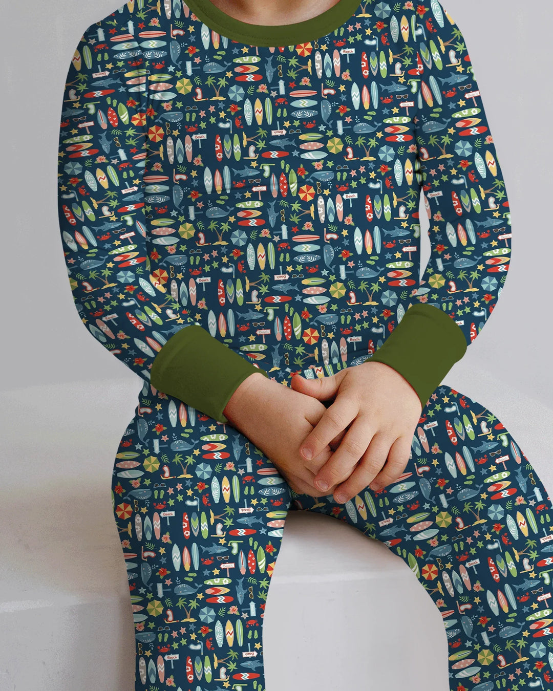 Zweiteiliges Langarm-Pyjama-Set mit Sommerfrüchten