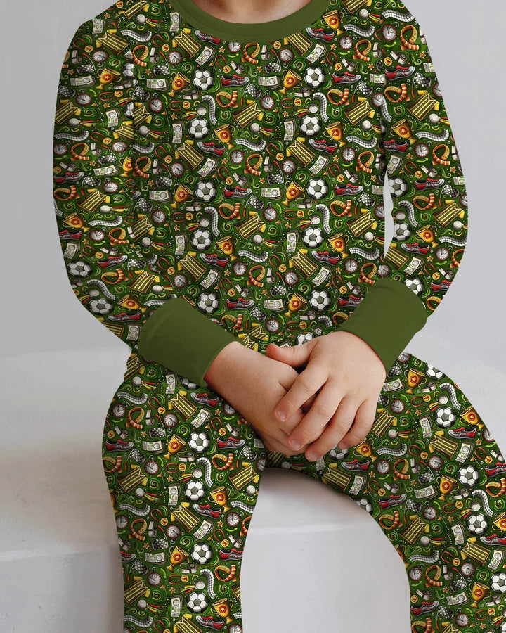 Zweiteiliges Langarm-Pyjama-Set mit Sommerfrüchten