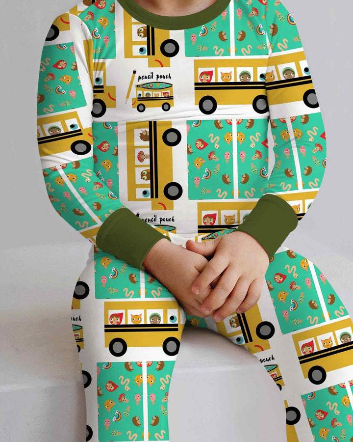 Zweiteiliges Langarm-Pyjama-Set mit Sommerfrüchten