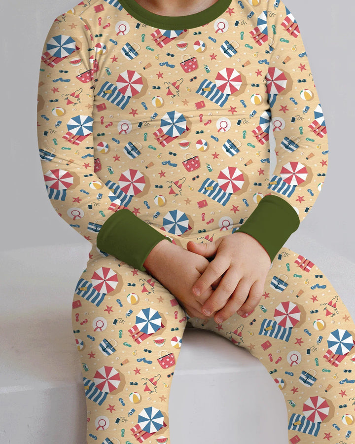 Sunny Beach Day Essentials Bamboo Two Piece Long Sleeve Pajama Set