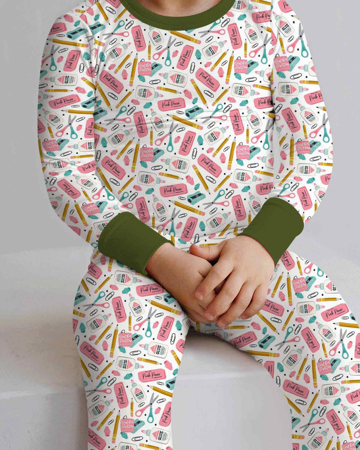 Zweiteiliges Langarm-Pyjama-Set mit Sommerfrüchten