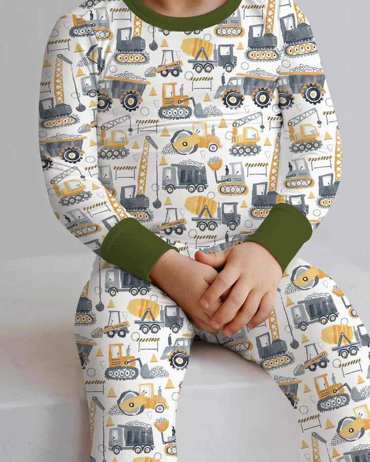 Construction Crew Bamboo Two Piece Long Sleeve Pajama Set