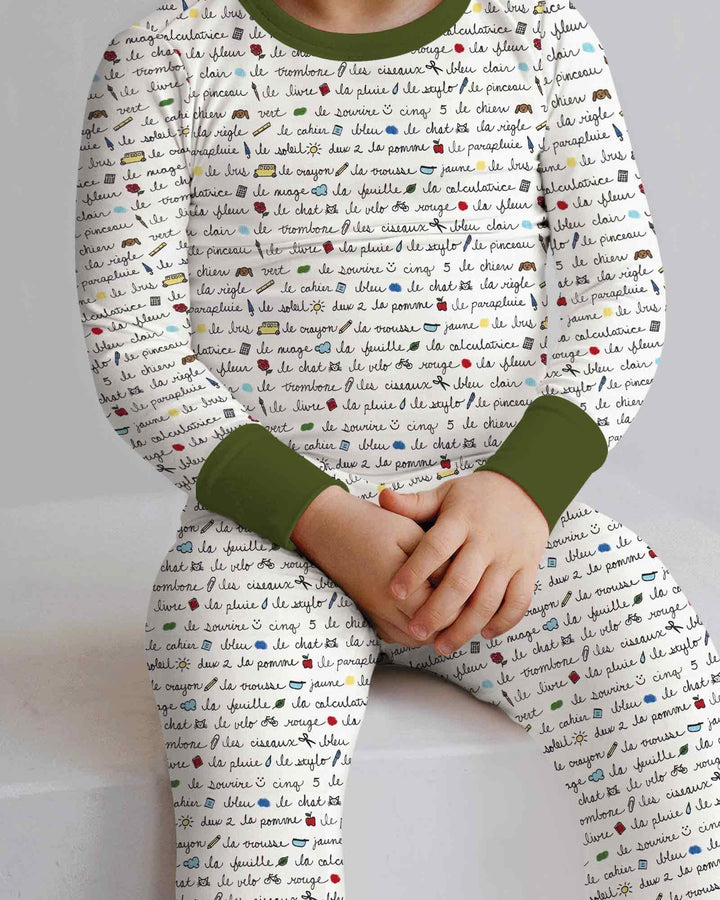 Zweiteiliges Langarm-Pyjama-Set mit Sommerfrüchten
