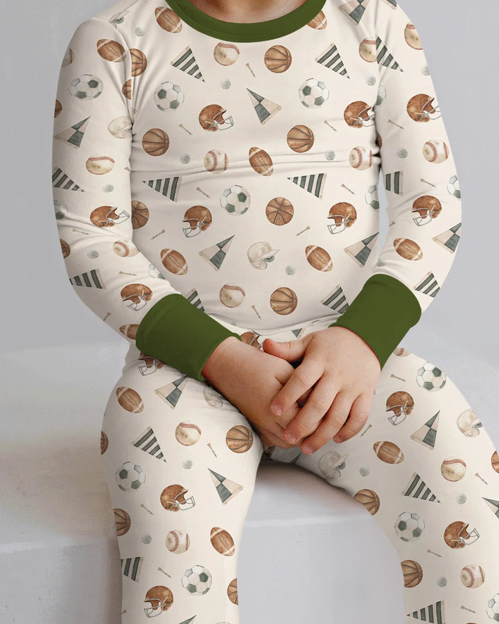 Zweiteiliges Langarm-Pyjama-Set mit Sommerfrüchten