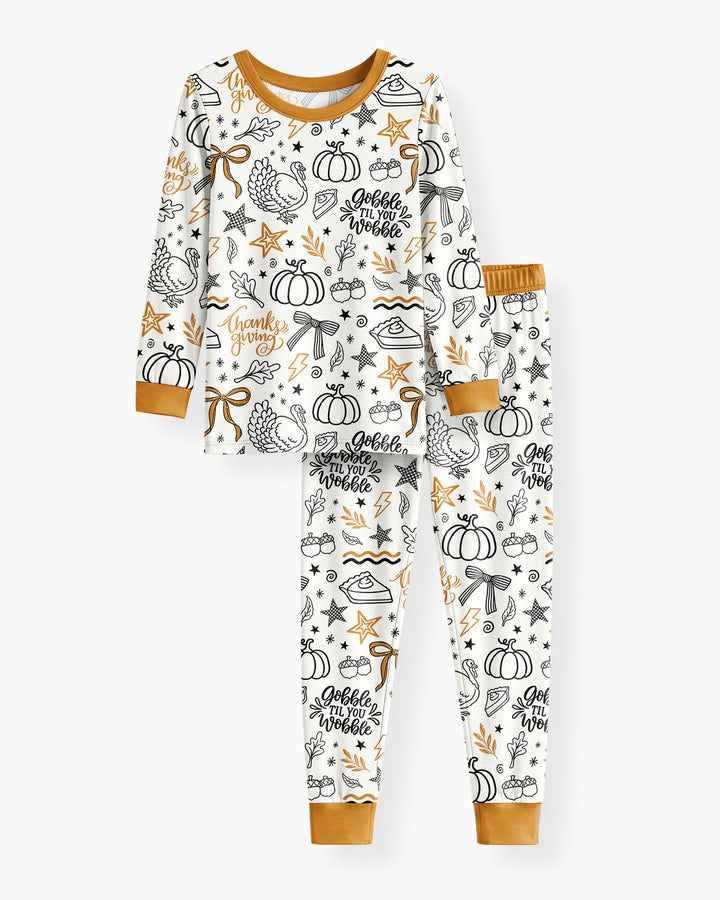 Cute Coquette Fal Bamboo Two Piece Long Sleeve Pajama Set