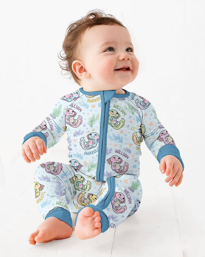 Snaxolotl Custom Name Bamboo Convertible Zippy