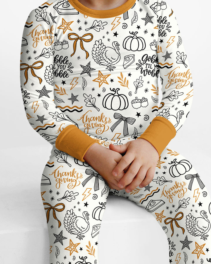 Cute Coquette Fal Bamboo Two Piece Long Sleeve Pajama Set