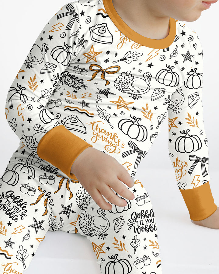 Cute Coquette Fal Bamboo Two Piece Long Sleeve Pajama Set