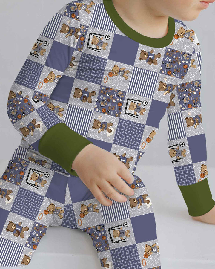 Zweiteiliges Langarm-Pyjama-Set mit Sommerfrüchten