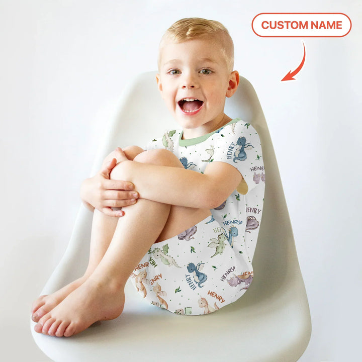 Zweiteiliges Pyjama-Set mit kurzen Ärmeln und Shorts im Sommer-Design
