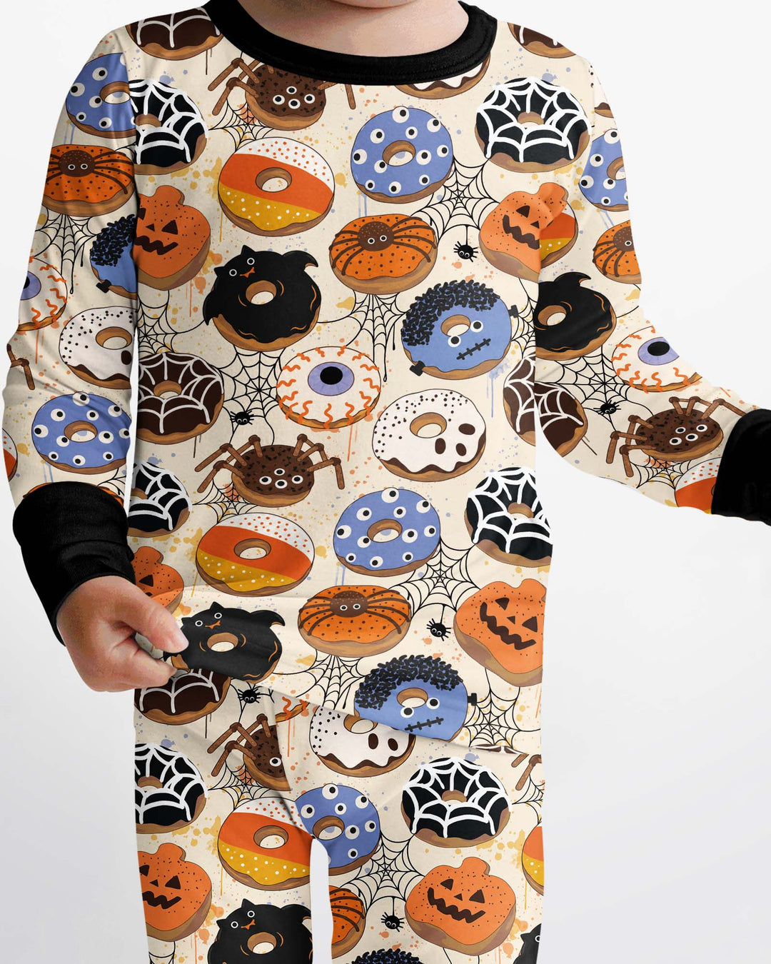 Cute Spooky Donuts Bamboo Two Piece Long Sleeve Pajama Set