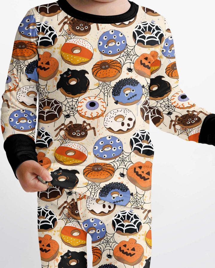 Cute Spooky Donuts Bamboo Two Piece Long Sleeve Pajama Set