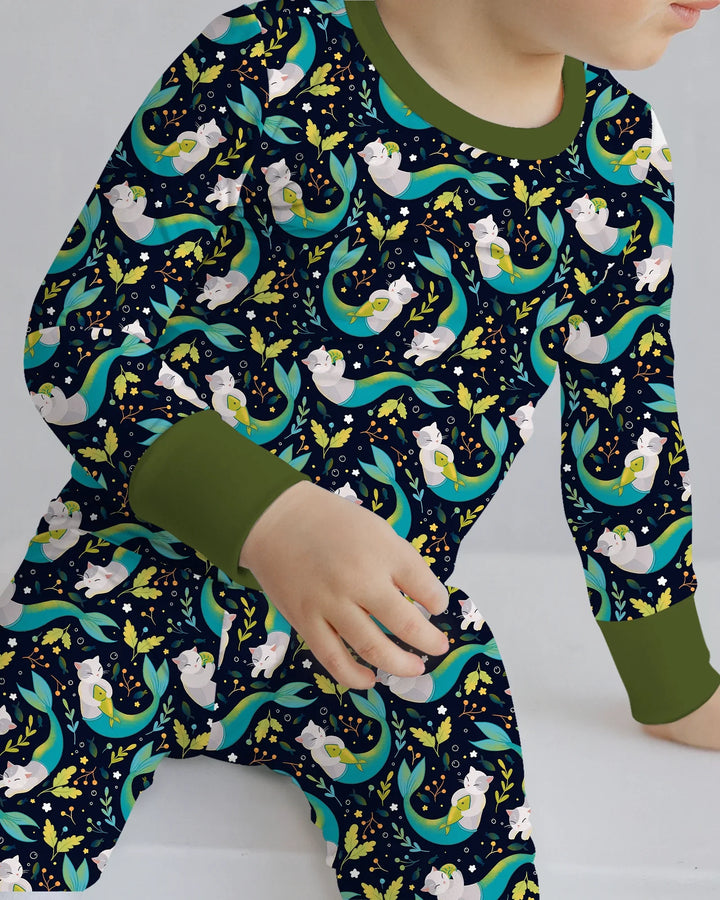 Zweiteiliges Langarm-Pyjama-Set mit Sommerfrüchten