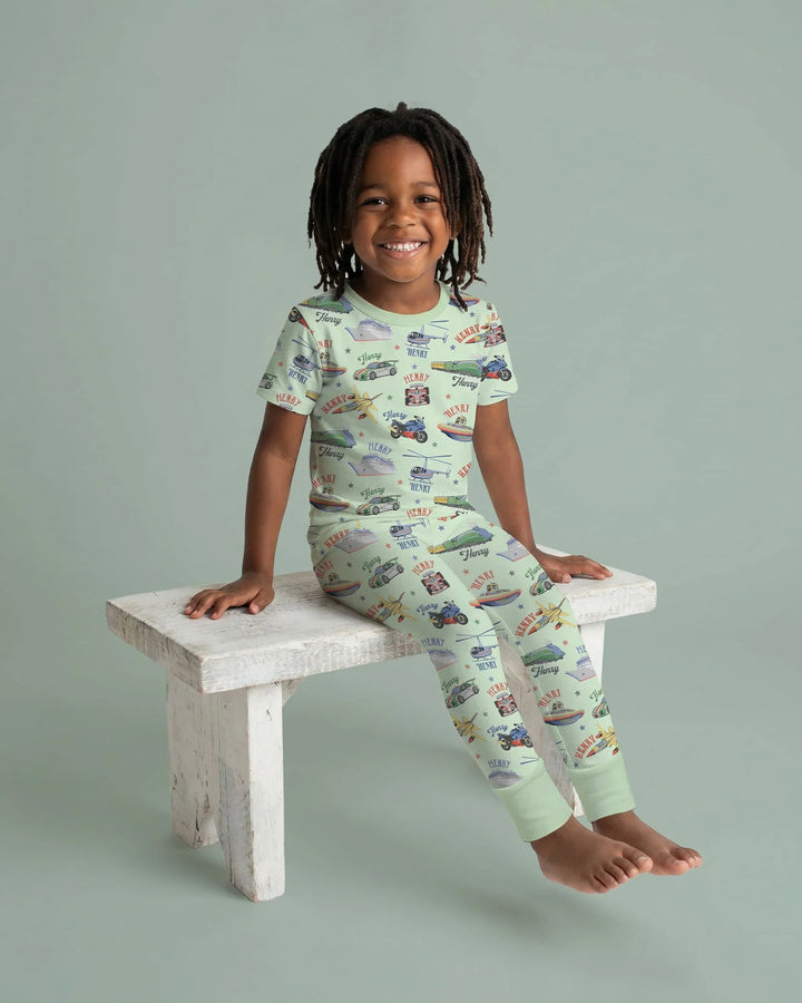 Zweiteiliges, kurzärmliges Pyjama-Set mit Marienkäfern
