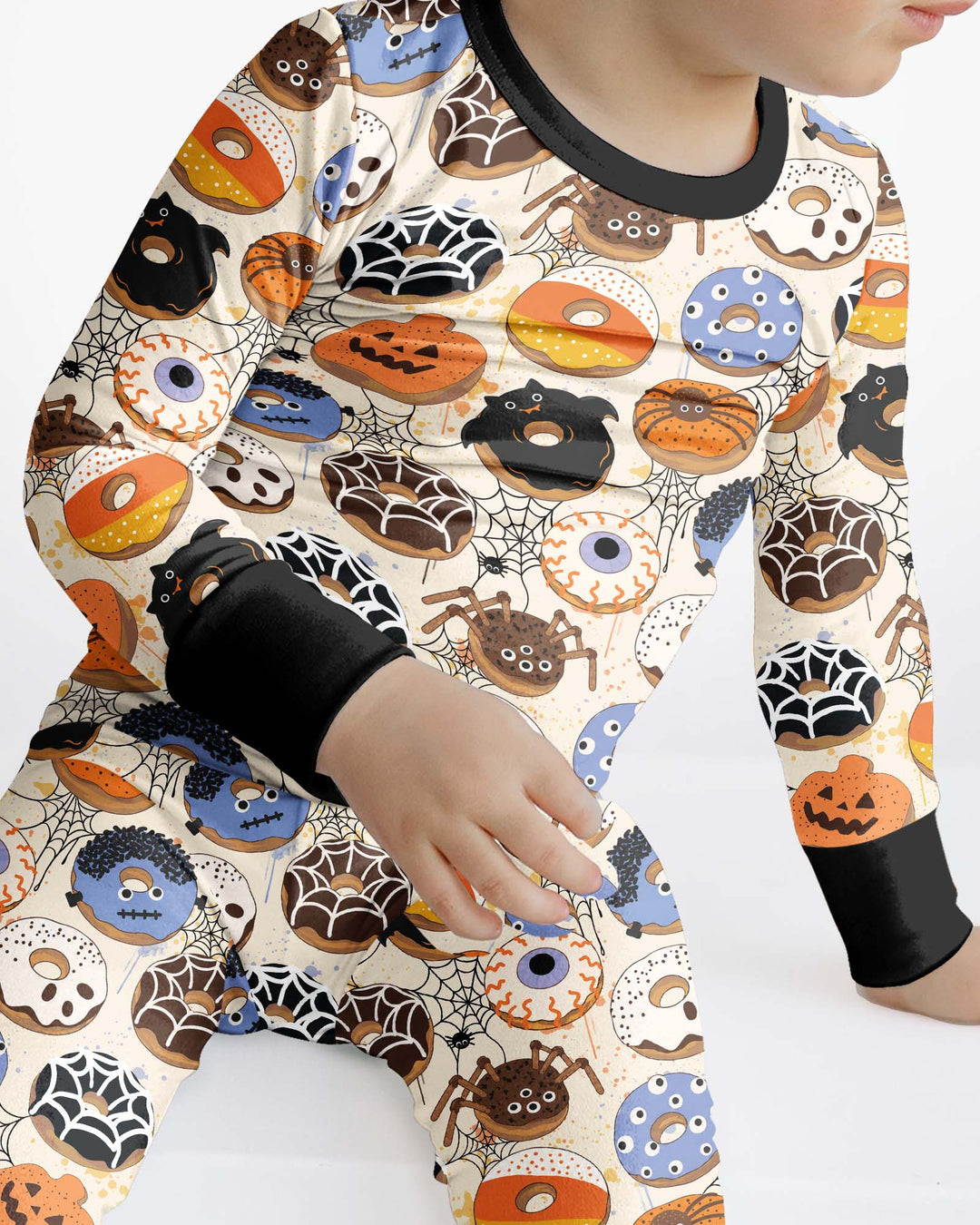 Cute Spooky Donuts Bamboo Two Piece Long Sleeve Pajama Set