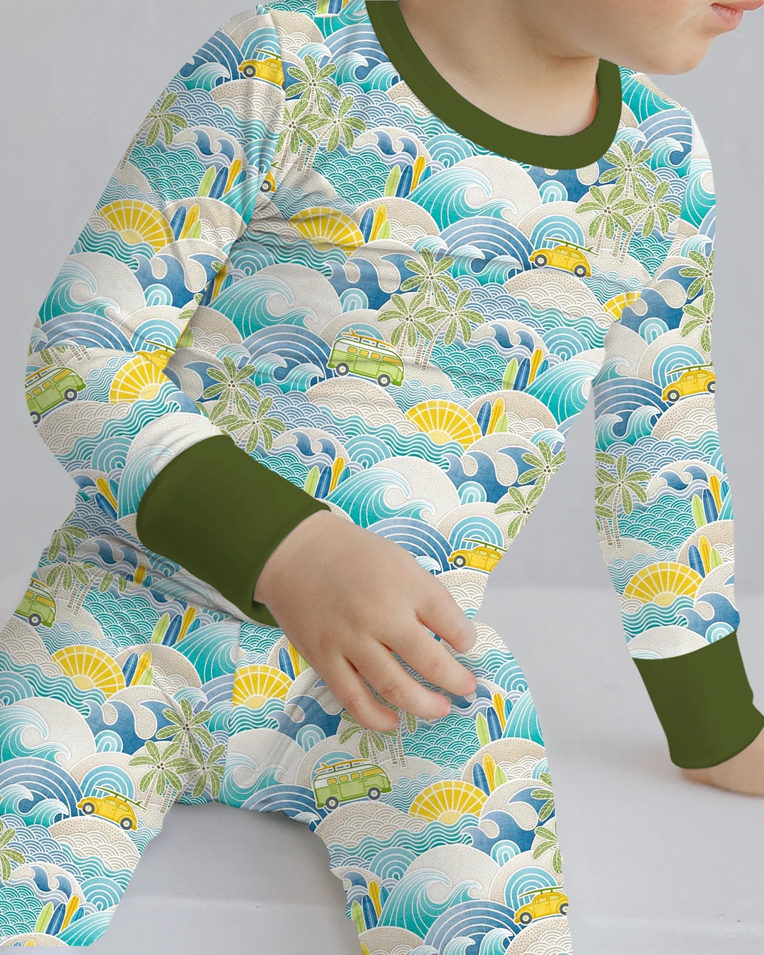 Zweiteiliges Langarm-Pyjama-Set mit Sommerfrüchten