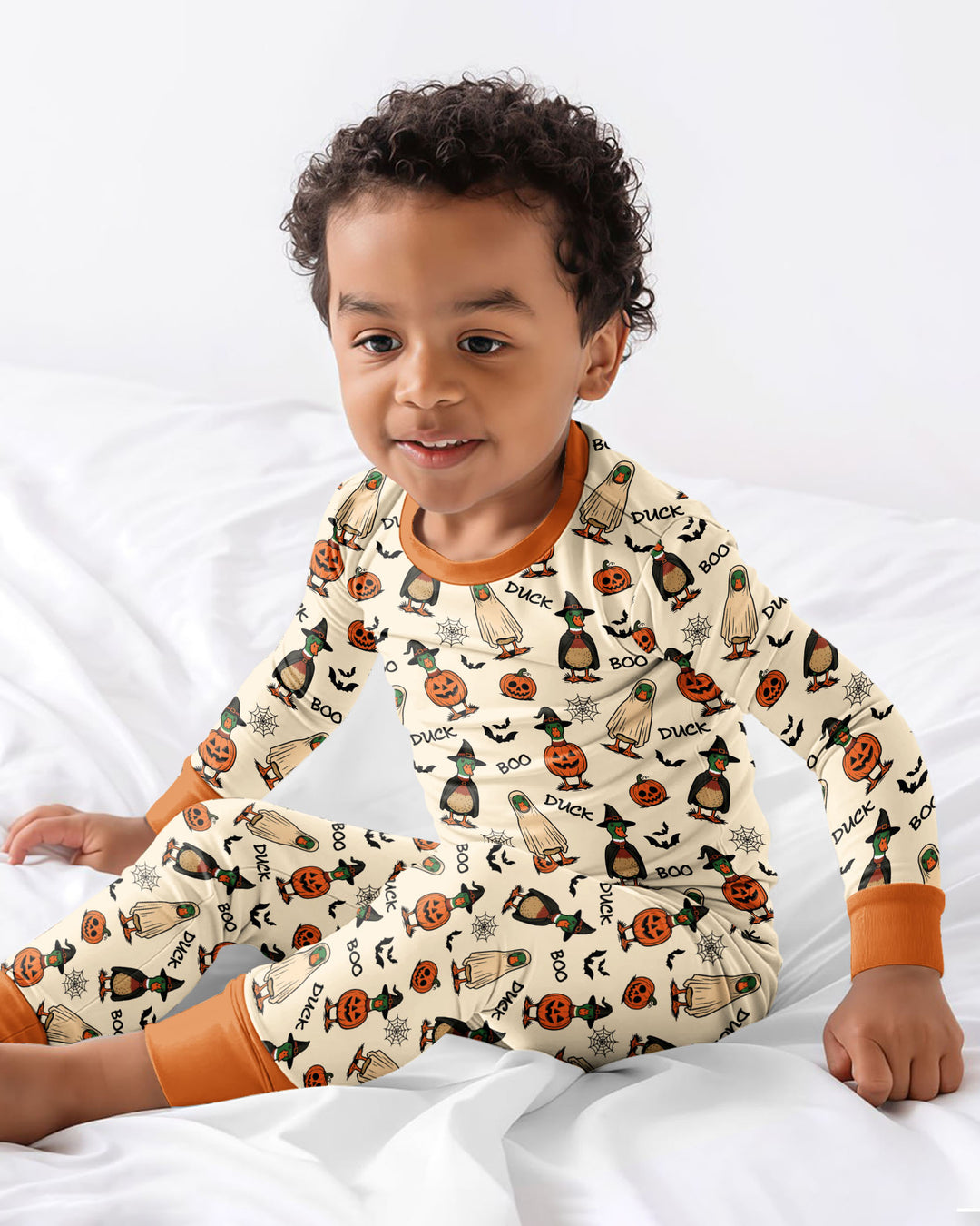 Duck Duck Boo Bamboo Two Piece Long Sleeve Pajama Set