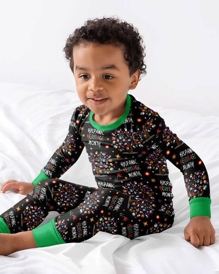 Little Heritage Roots Bamboo Two Piece Long Sleeve Pajama Set
