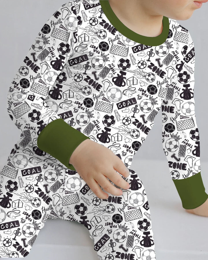 Zweiteiliges Langarm-Pyjama-Set mit Sommerfrüchten