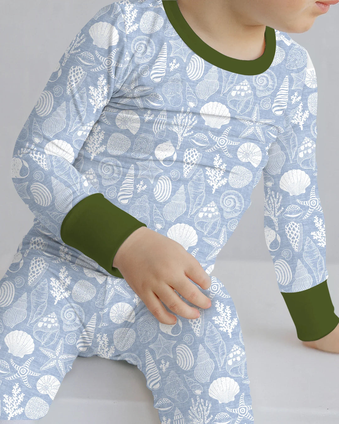 Coastal Treasures Bamboo Two Piece Long Sleeve Pajama Set