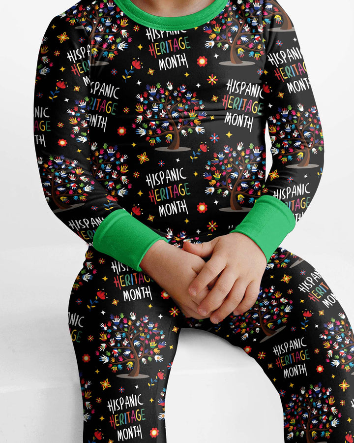 Little Heritage Roots Bamboo Two Piece Long Sleeve Pajama Set