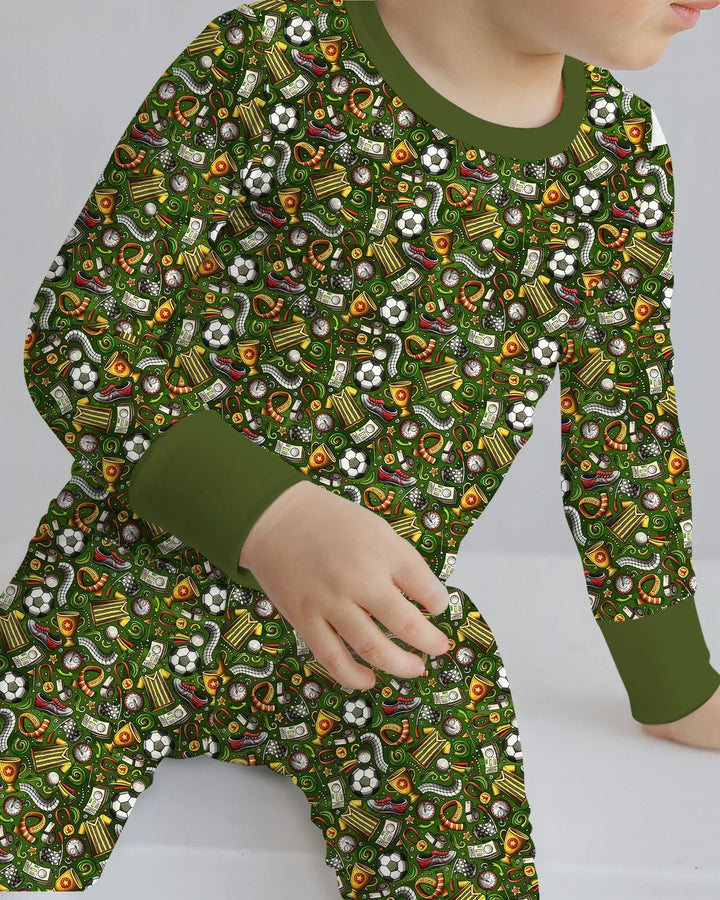 Zweiteiliges Langarm-Pyjama-Set mit Sommerfrüchten