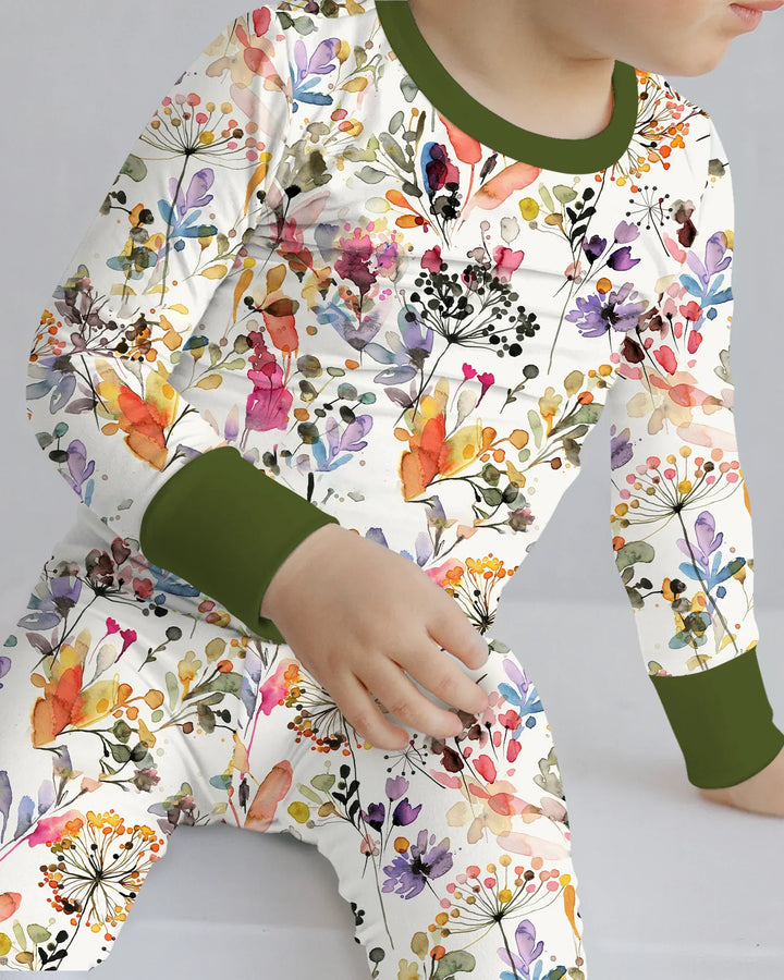 Autumn Meadow Botanicals Bamboo Two Piece Long Sleeve Pajama Set