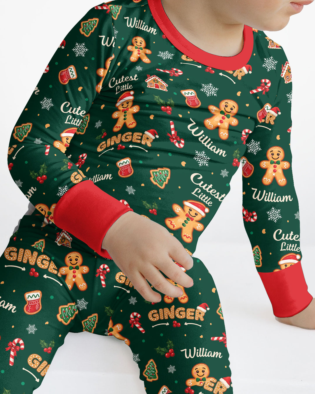 Custom Name Cutest Little Ginger Bamboo Two Piece Long Sleeve Pajama Set
