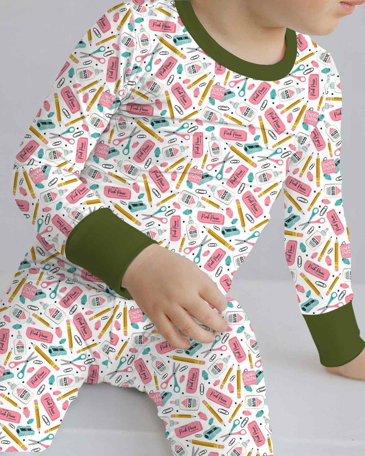 Zweiteiliges Langarm-Pyjama-Set mit Sommerfrüchten