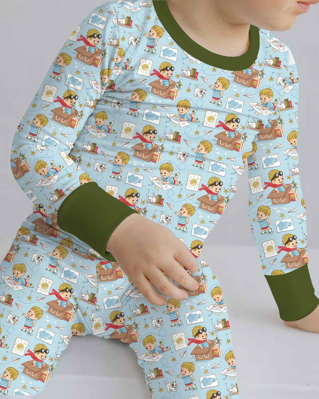 Zweiteiliges Langarm-Pyjama-Set mit Sommerfrüchten
