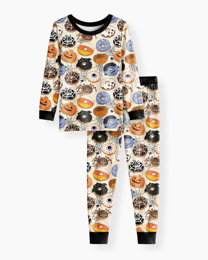 Cute Spooky Donuts Bamboo Two Piece Long Sleeve Pajama Set
