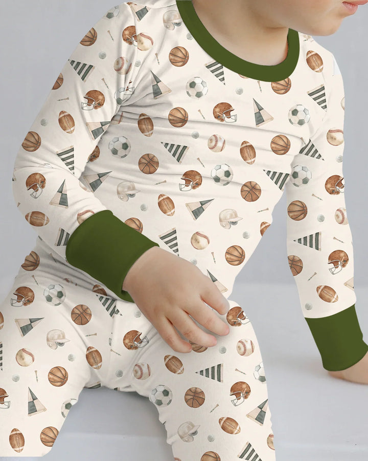 Zweiteiliges Langarm-Pyjama-Set mit Sommerfrüchten