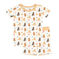 Brown Dogs Two Piece Short Sleeve Shorts Pajama Set , Brown Dogs Two Piece Short Sleeve Shorts Pajama Set - 12-18M