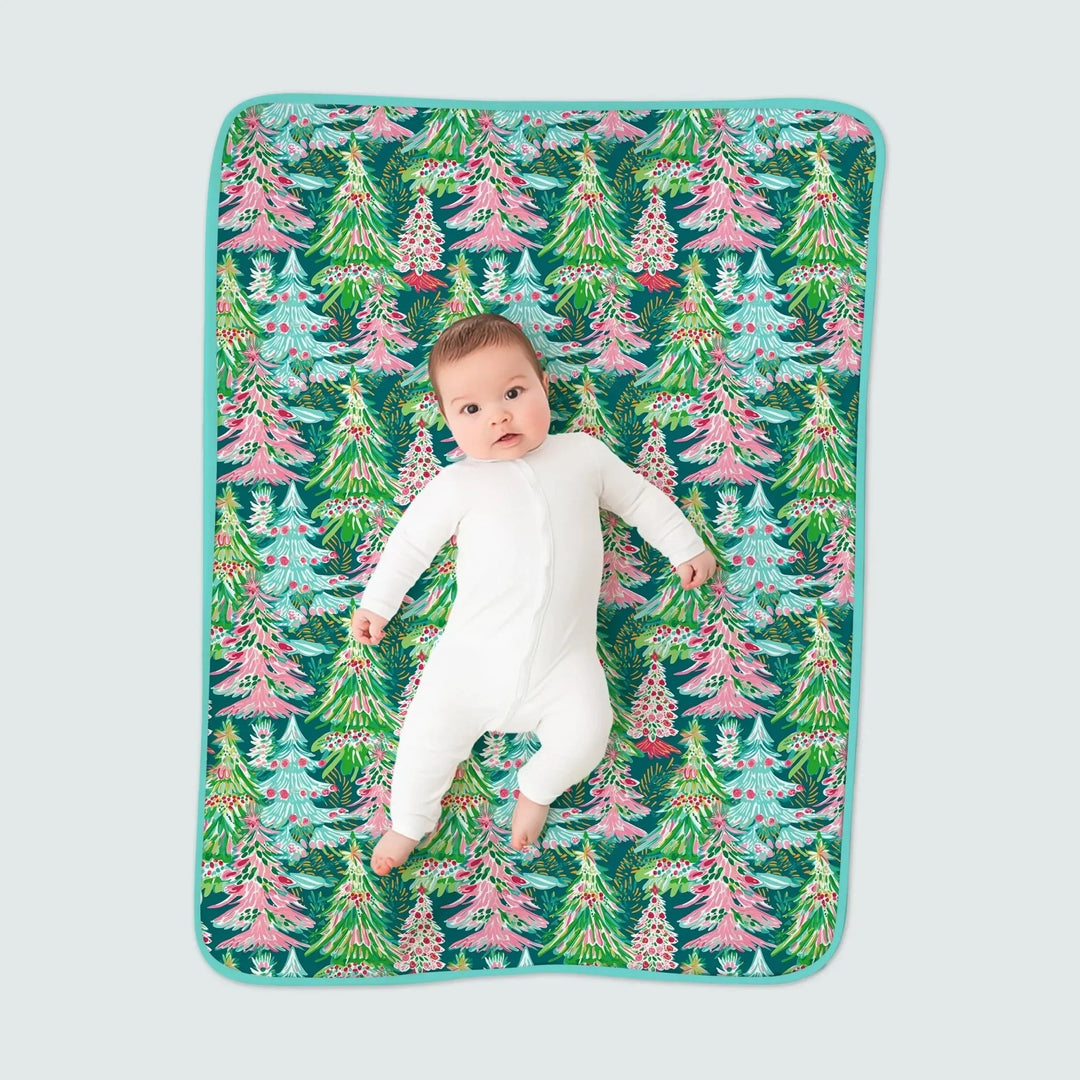 Brushstroke Merry Trees Toddler Blanket , Brushstroke Merry Trees Toddler Blanket - Default Title