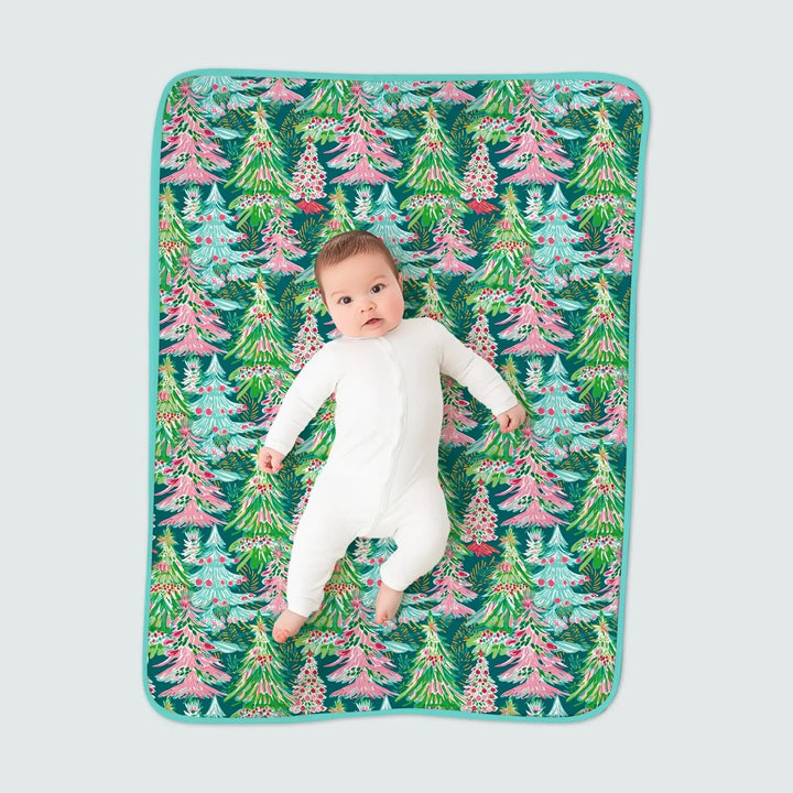 Brushstroke Merry Trees Toddler Blanket , Brushstroke Merry Trees Toddler Blanket - Default Title