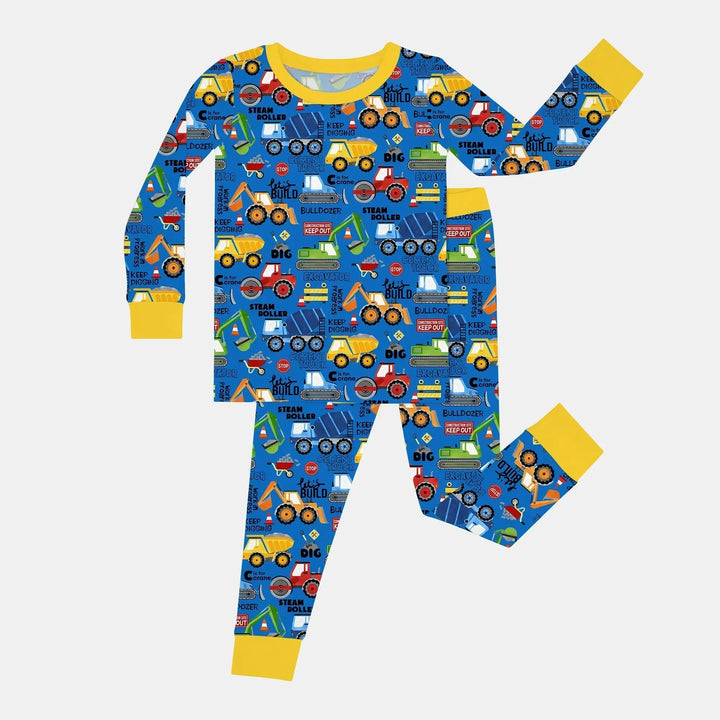 Build Your Own World Two Piece Long Sleeve Pajama Set , Build Your Own World Two Piece Long Sleeve Pajama Set - 12-18M / Yellow / Black