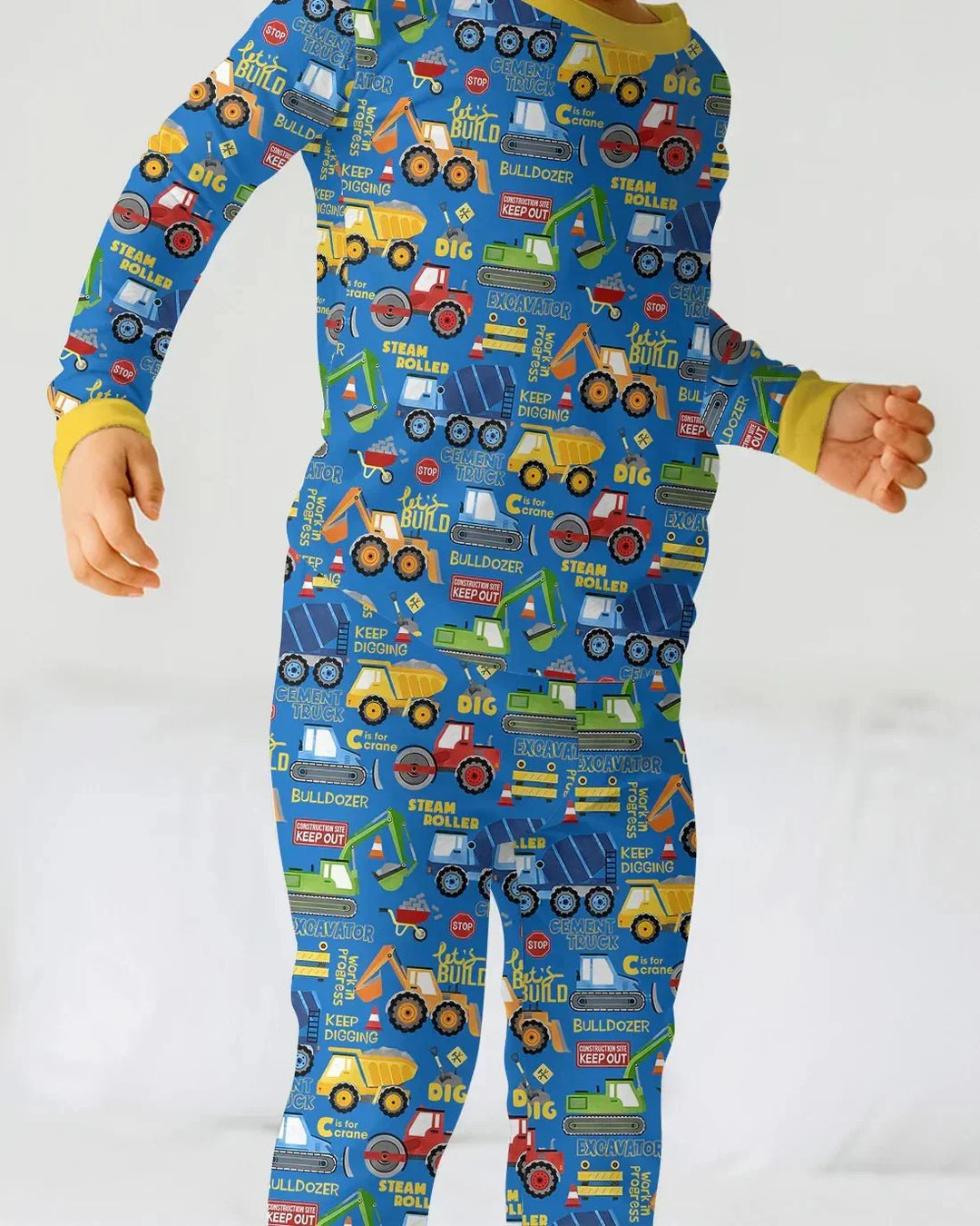 Build Your Own World Two Piece Long Sleeve Pajama Set , Build Your Own World Two Piece Long Sleeve Pajama Set - 12-18M / Yellow / Yellow