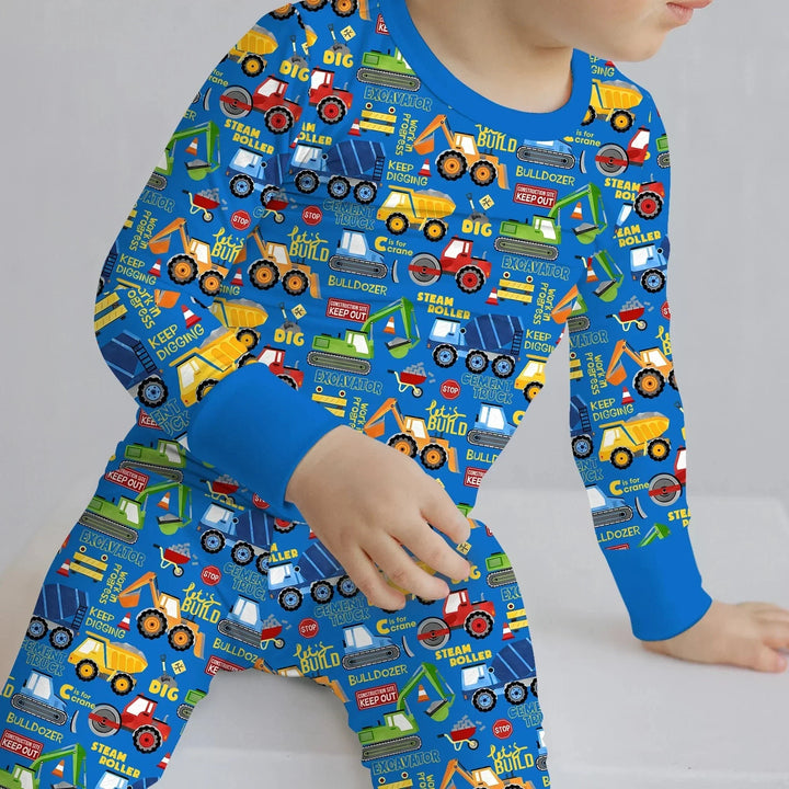 Build Your Own World Two Piece Long Sleeve Pajama Set , Build Your Own World Two Piece Long Sleeve Pajama Set - 12-18M / Yellow / Yellow