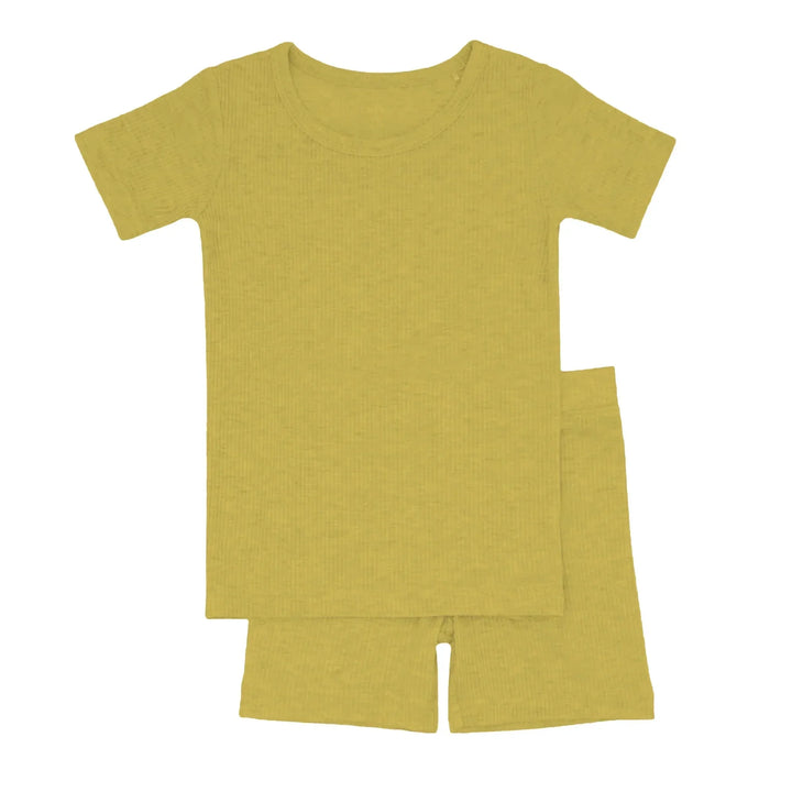 Buttercup Ribbed Two Piece Short Sleeve Shorts Pajama Set , Buttercup Ribbed Two Piece Short Sleeve Shorts Pajama Set - 12-18M