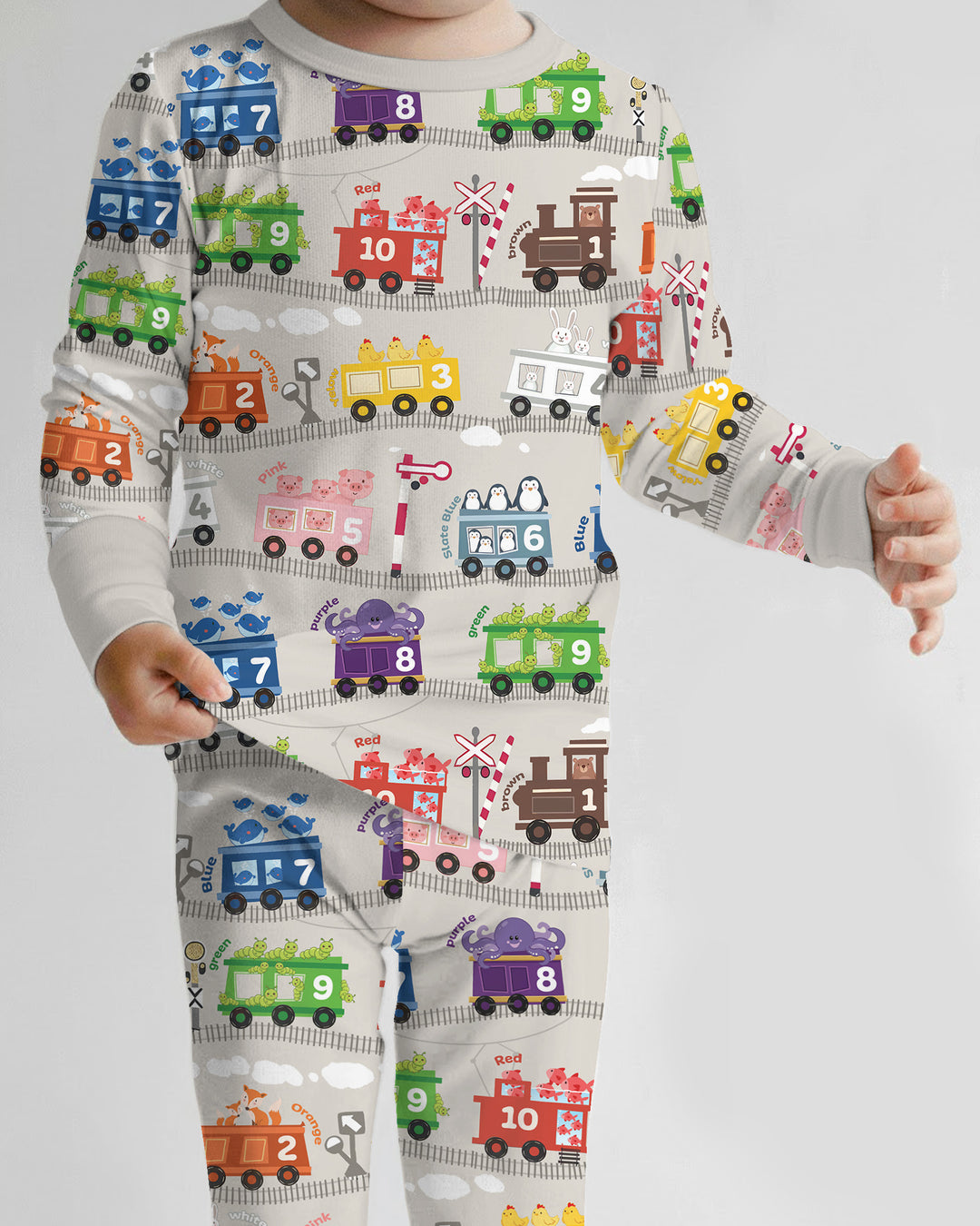 Zweiteiliges Langarm-Pyjama-Set mit Sommerfrüchten