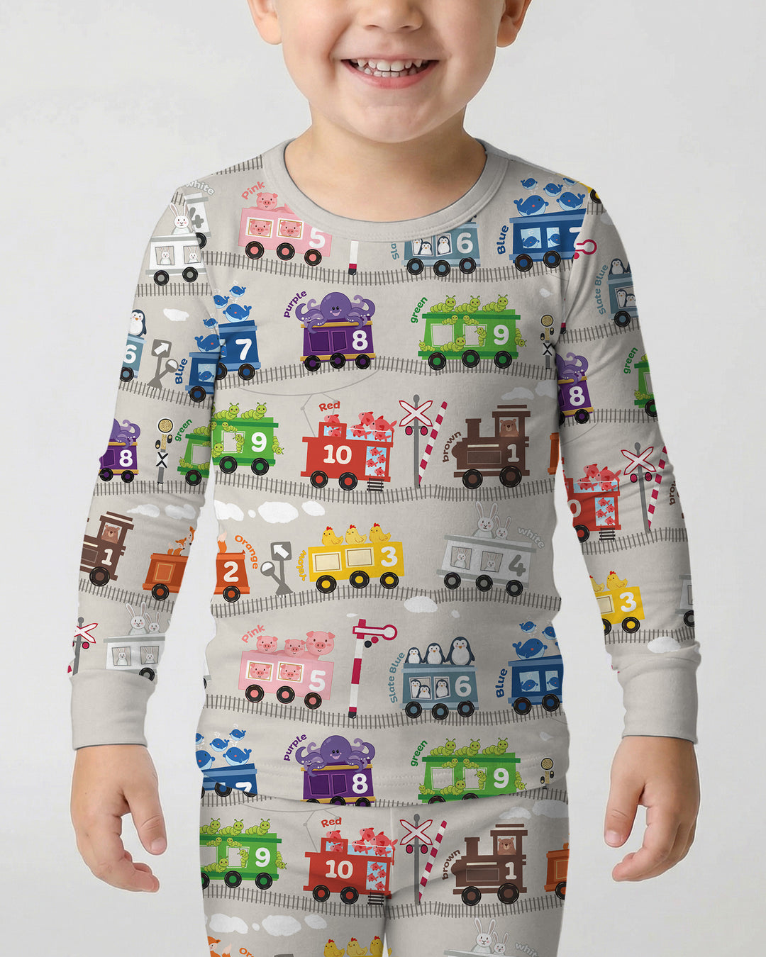 Zweiteiliges Langarm-Pyjama-Set mit Sommerfrüchten