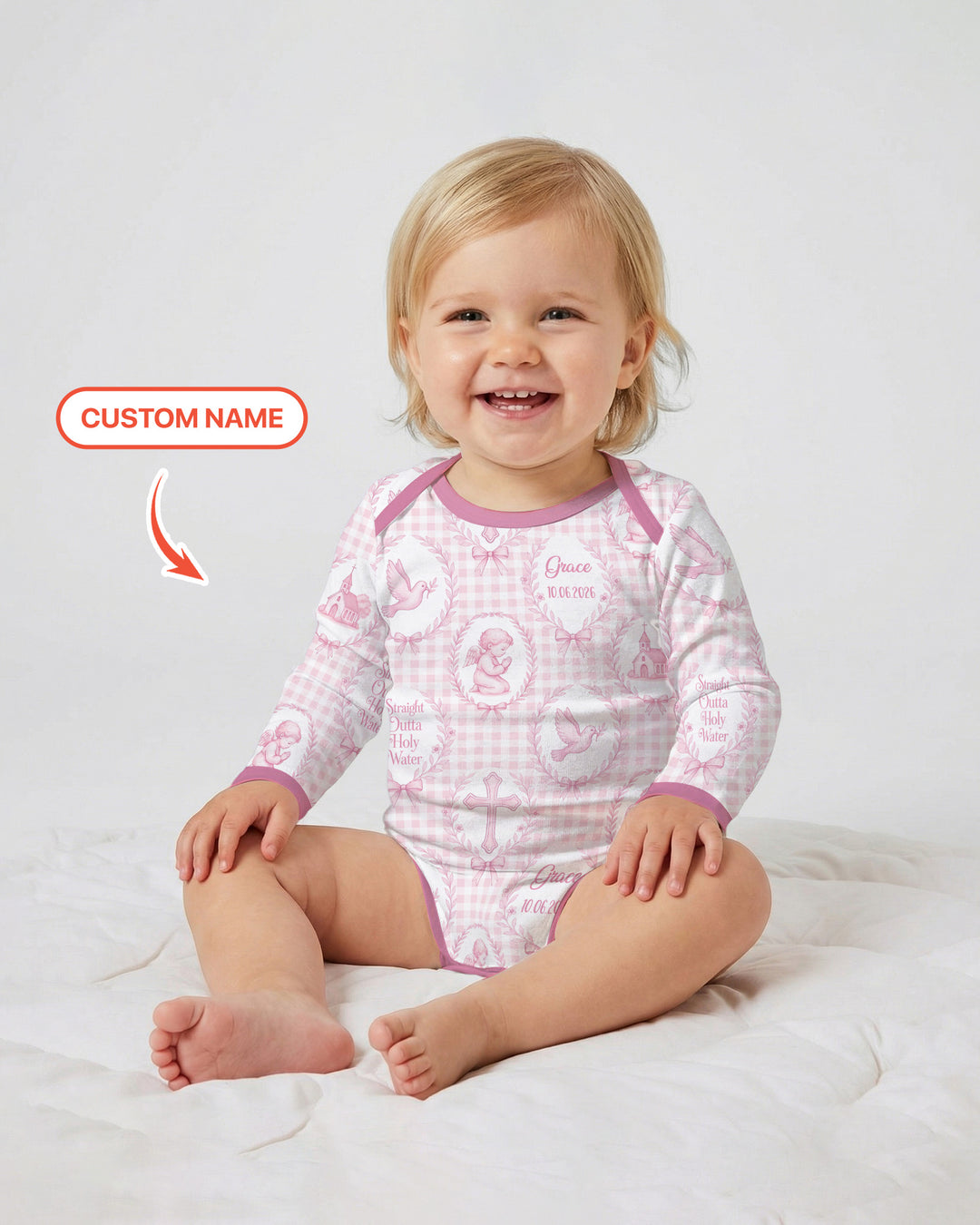 Gerippte Babykleidung mit individuellem Foto - Weich &amp; Skizzenhaft