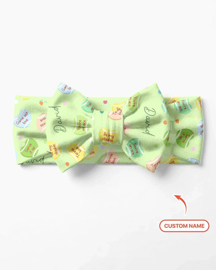 Custom Name Tennis Candy Hearts Headband