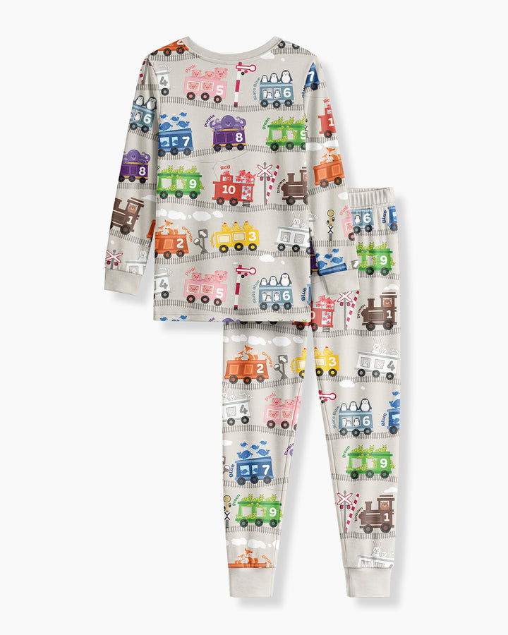 Zweiteiliges Langarm-Pyjama-Set mit Sommerfrüchten