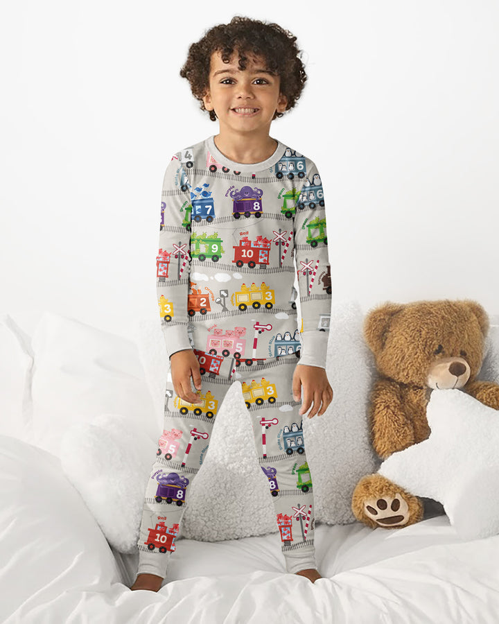 Zweiteiliges Langarm-Pyjama-Set mit Sommerfrüchten