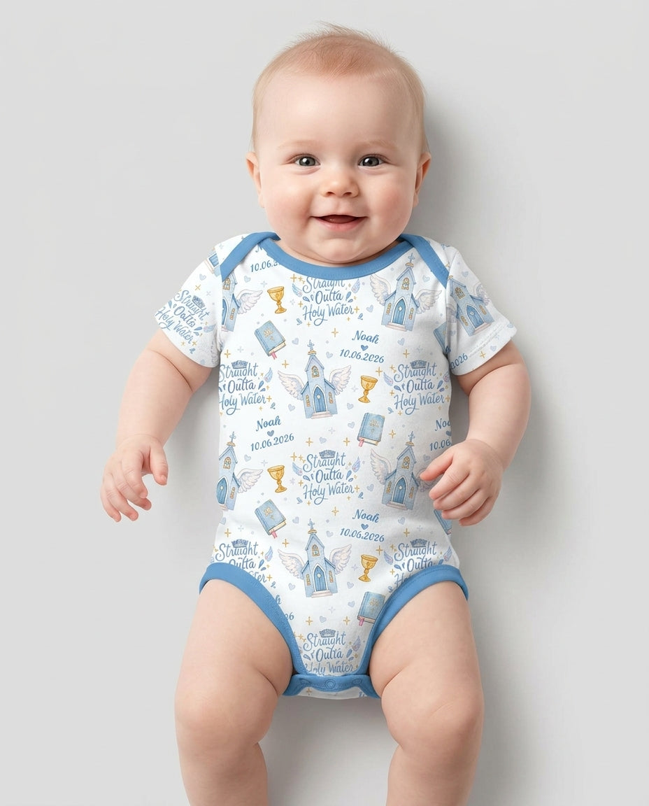 Gerippte Babykleidung mit individuellem Foto - Weich &amp; Skizzenhaft